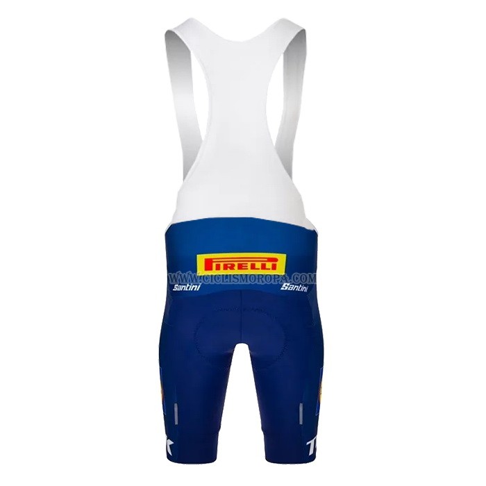 2023 Ropa Ciclismo Lidl Trek Azul Rojo Mangas Cortas y Culotte Corto